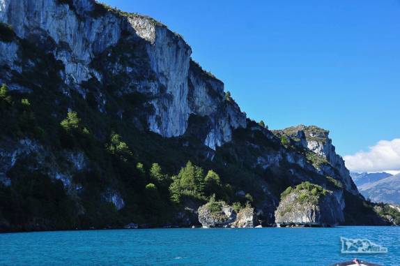 Chegando á Catedral de Mármore, no lago General Carrera, região de Puerto Rio Tranquilo, na Carretera Austral, sul do Chile